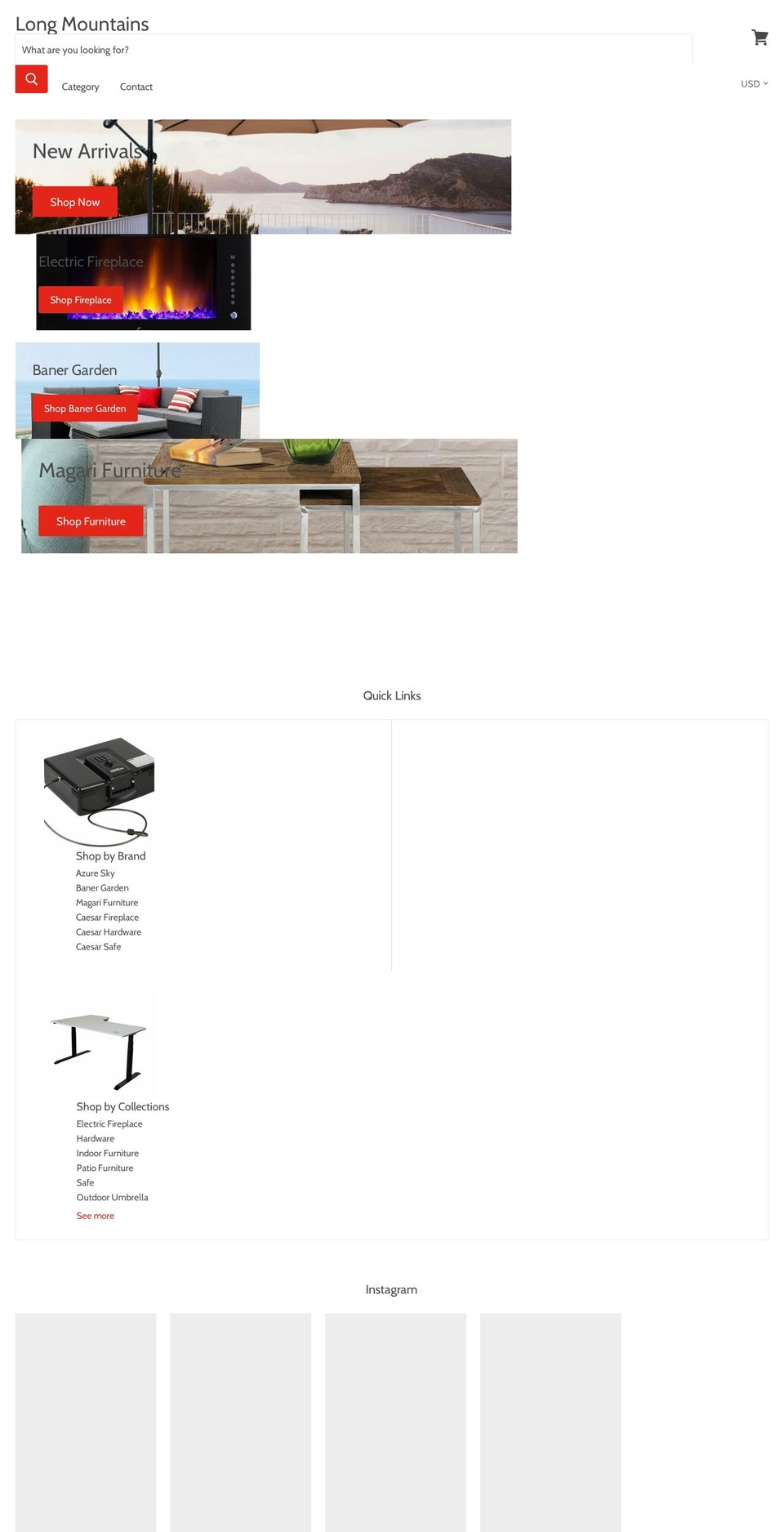 longmountains.com shopify website screenshot