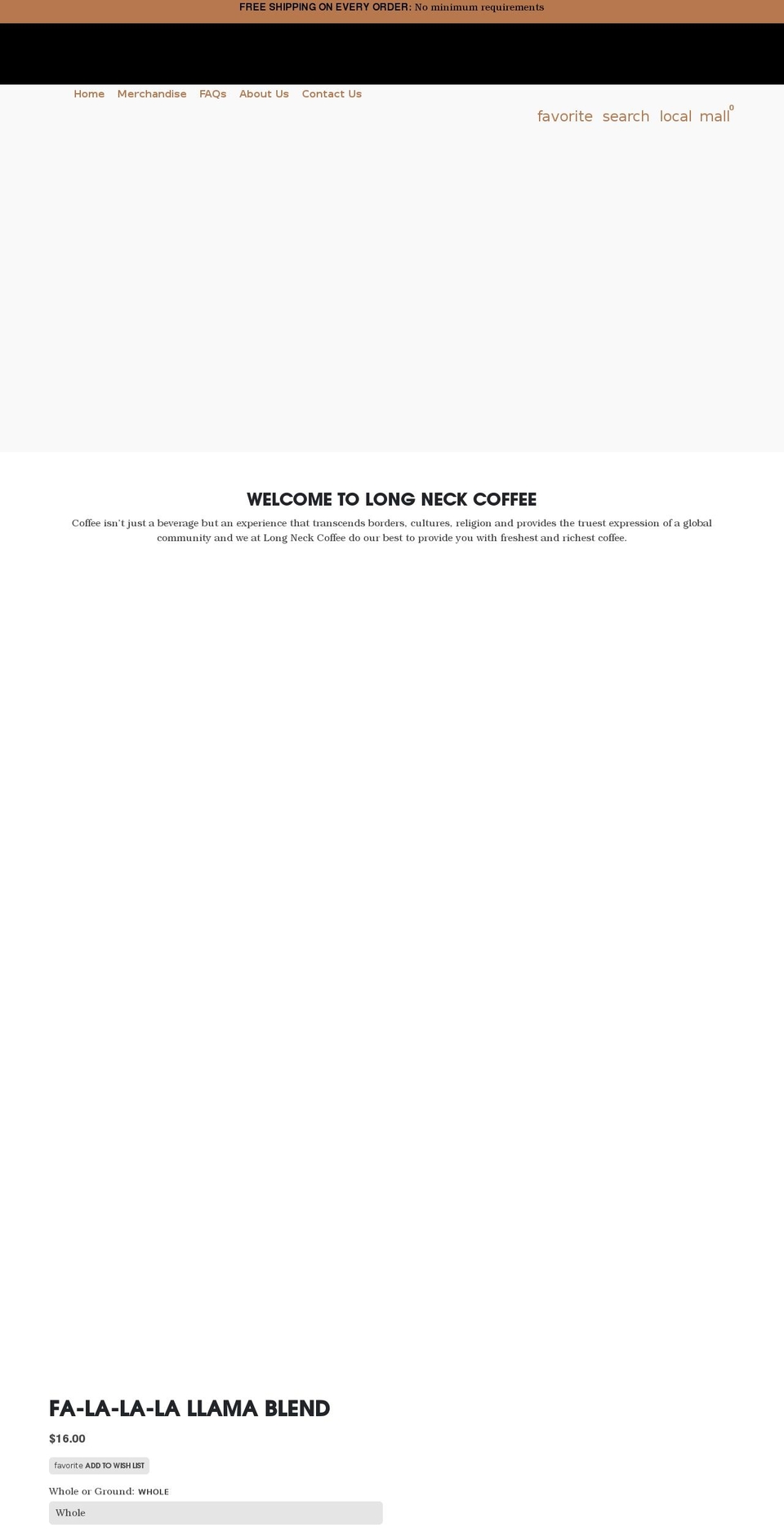 longneckcoffee.com shopify website screenshot
