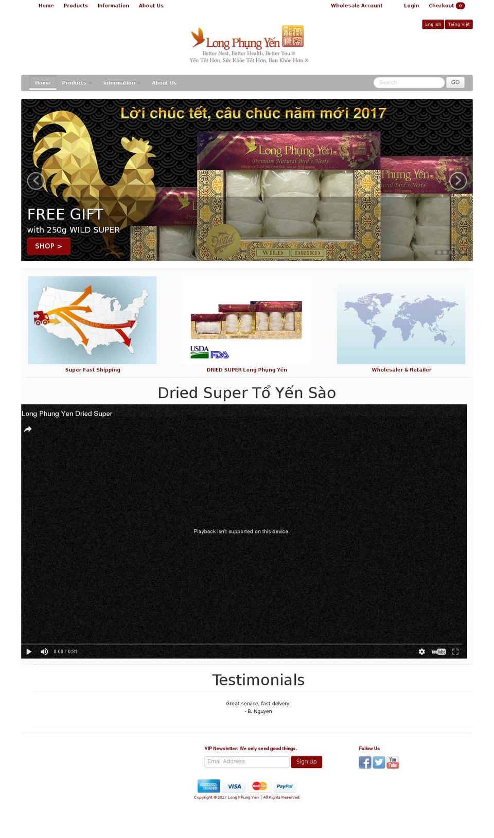 longphungyen.com shopify website screenshot