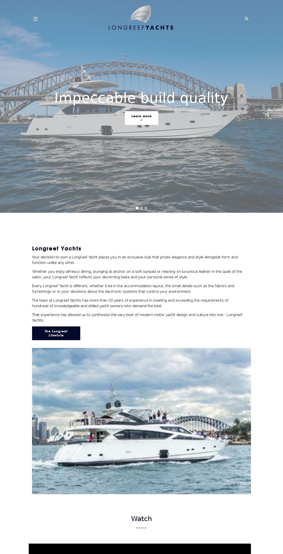 longreefyachts.com — Shopify storefront screenshot