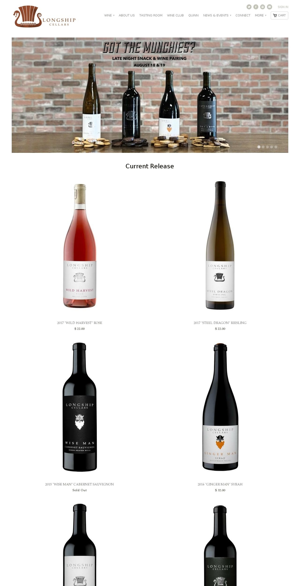 longshipcellars.com — Shopify storefront screenshot