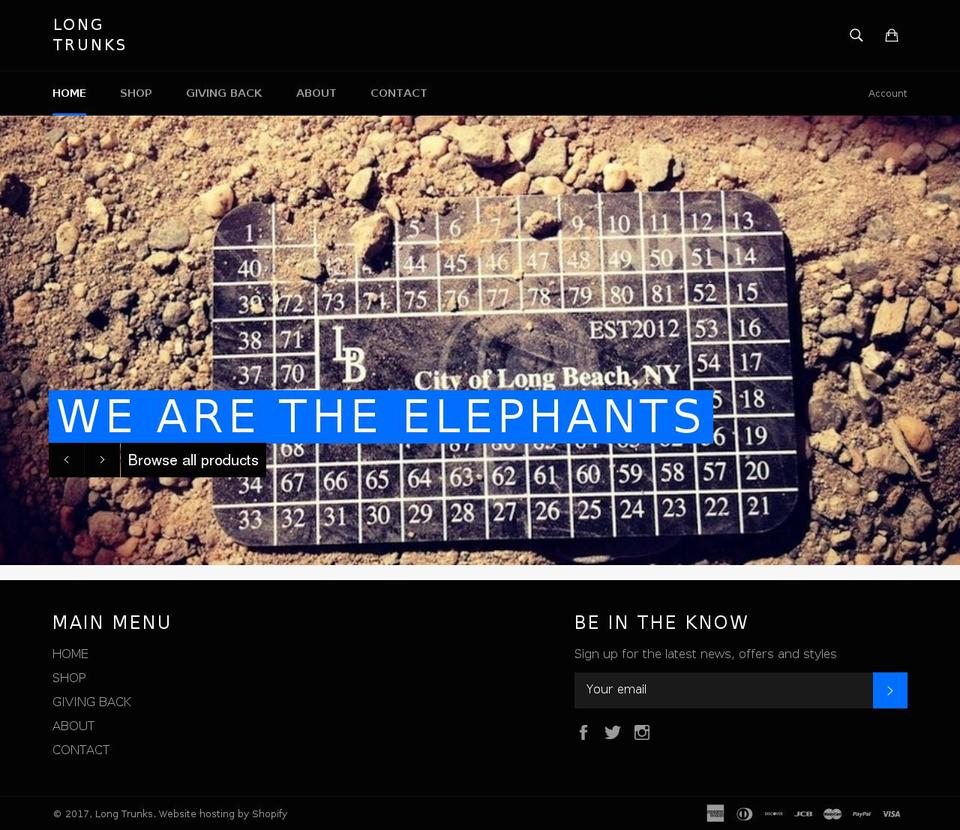 longtrunks.com shopify website screenshot