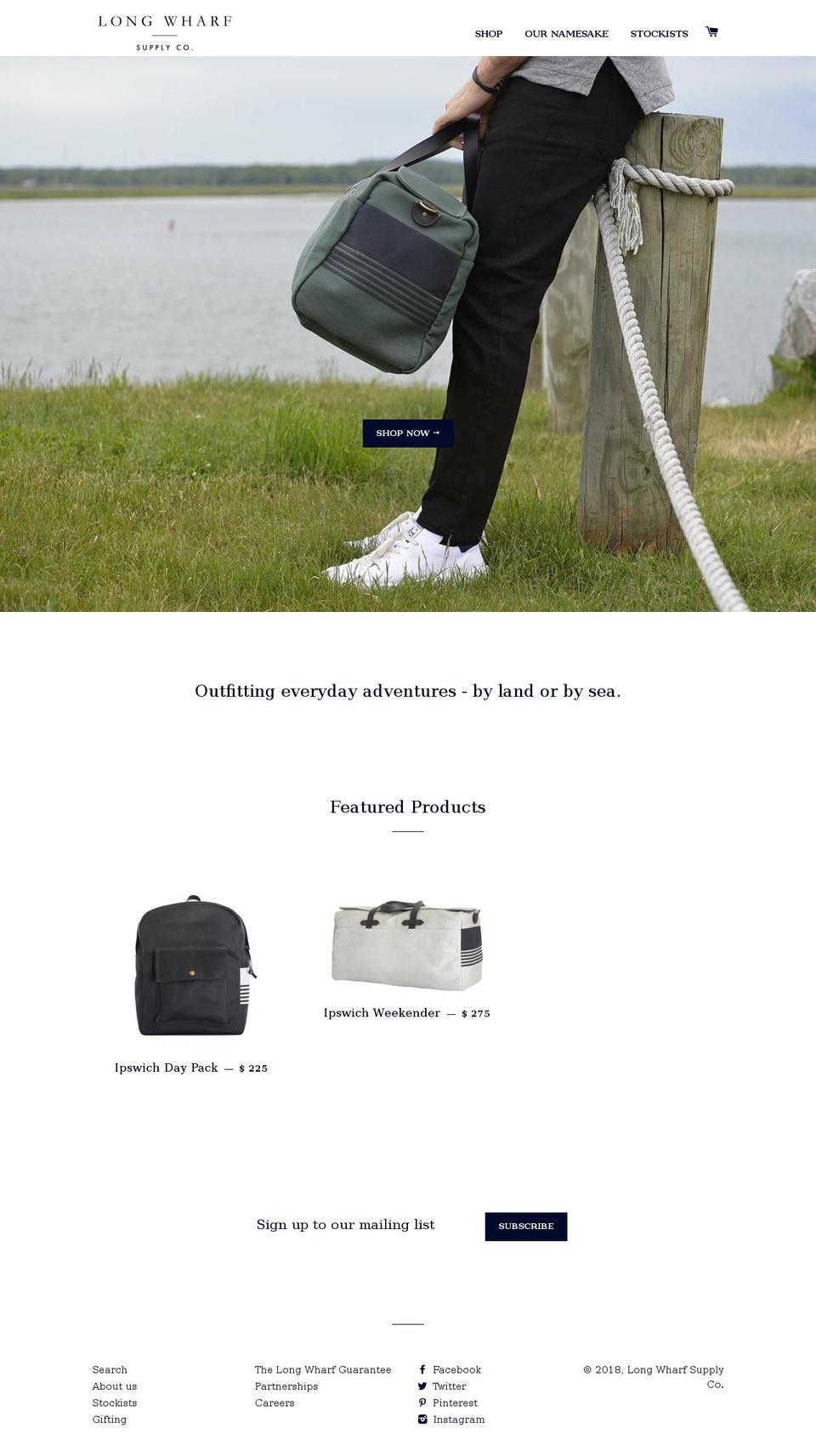 longwharfsupply.com shopify website screenshot