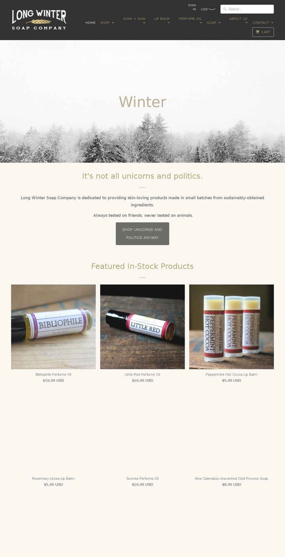 longwinterfarm.com shopify website screenshot