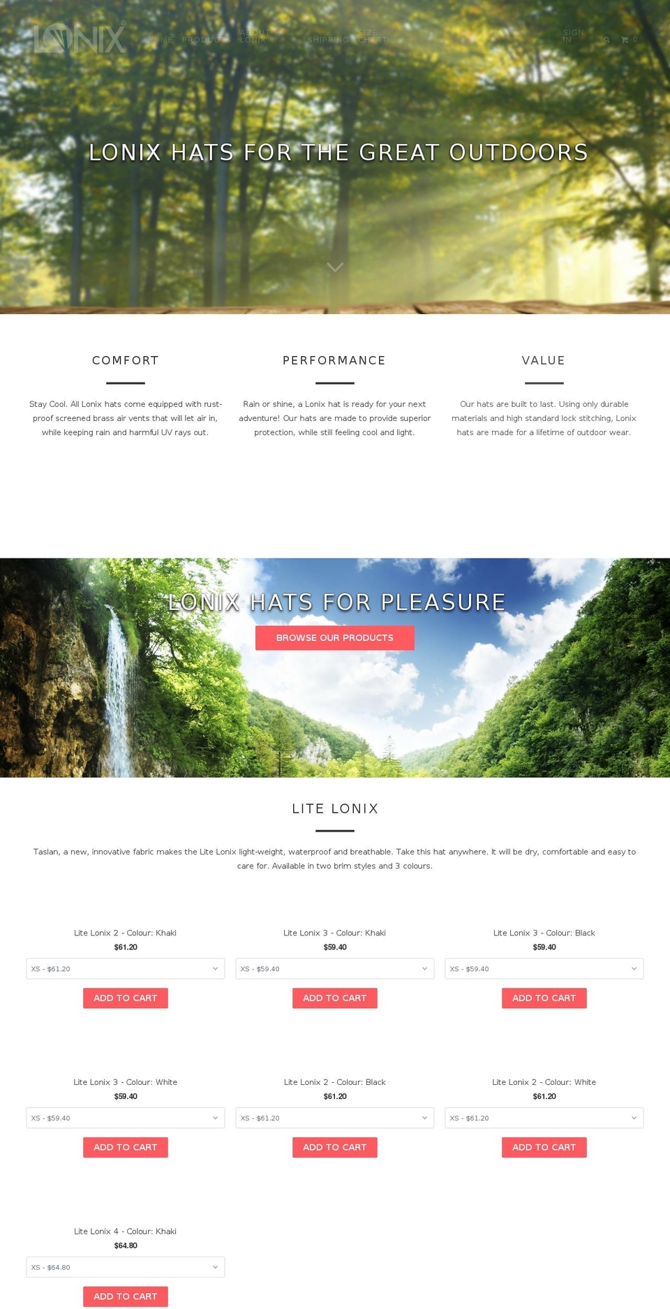 lonixhats.com shopify website screenshot