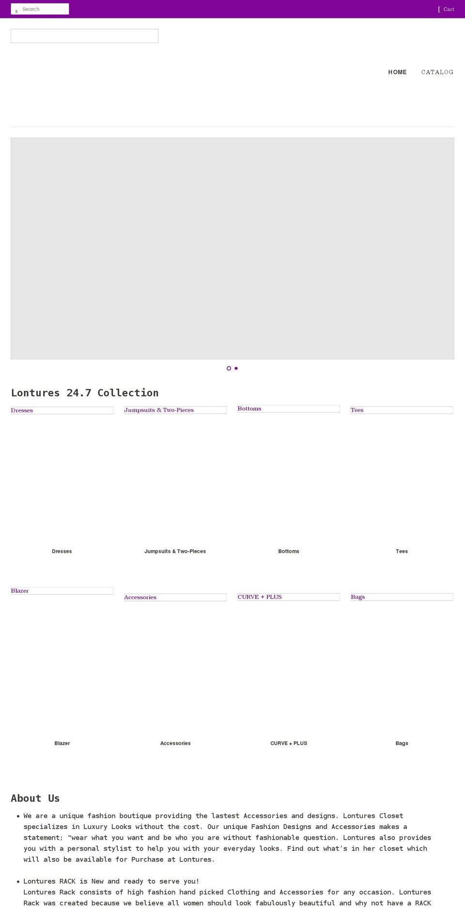lonturescloset.com shopify website screenshot
