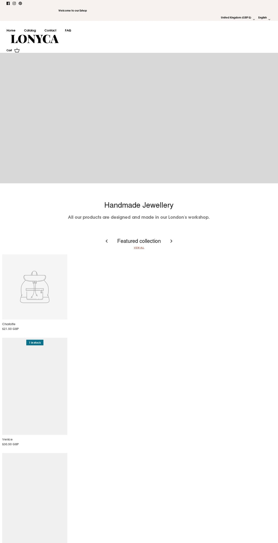 lonyca.com shopify website screenshot