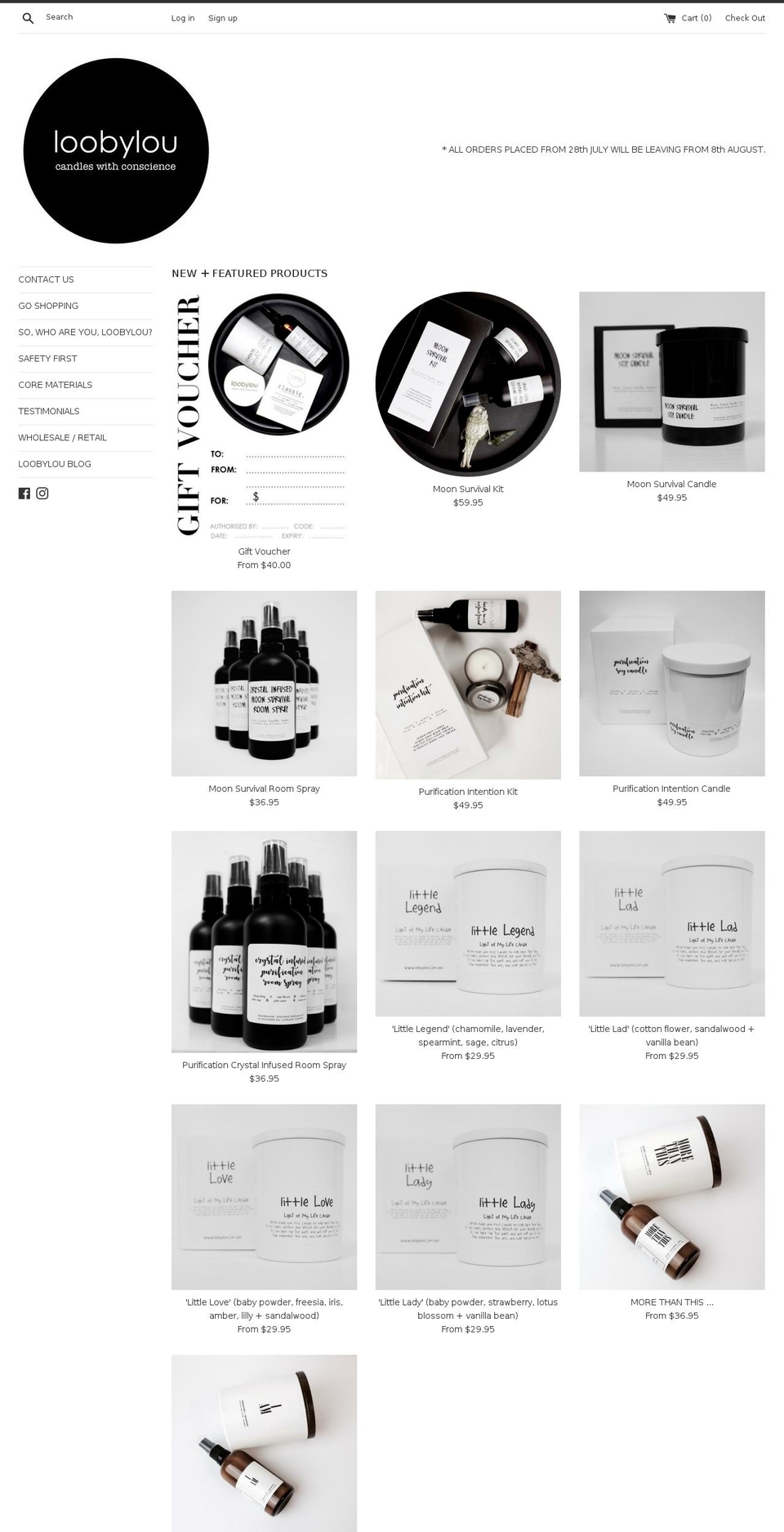 loobylou.com.au shopify website screenshot