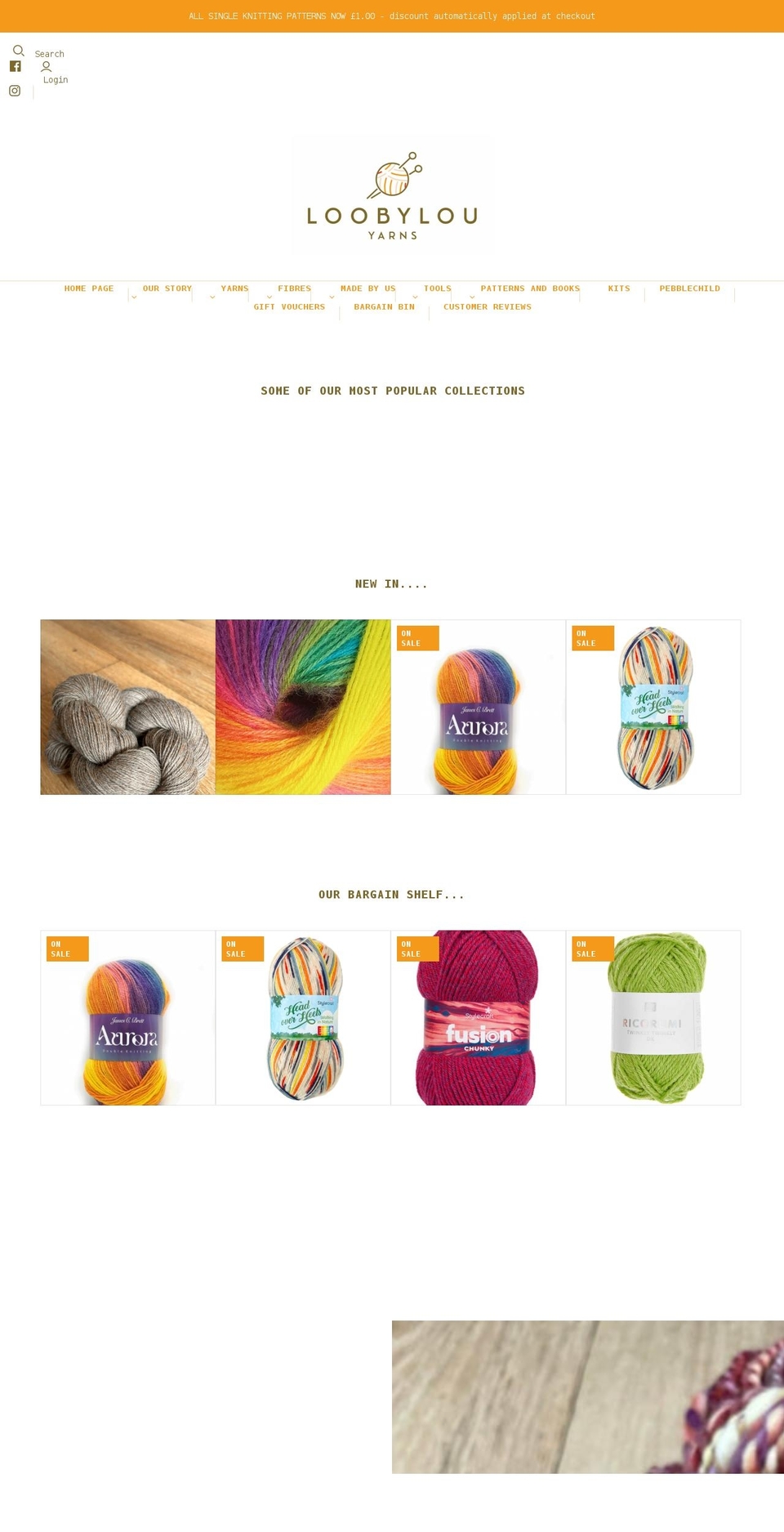 loobylouyarns.co.uk shopify website screenshot