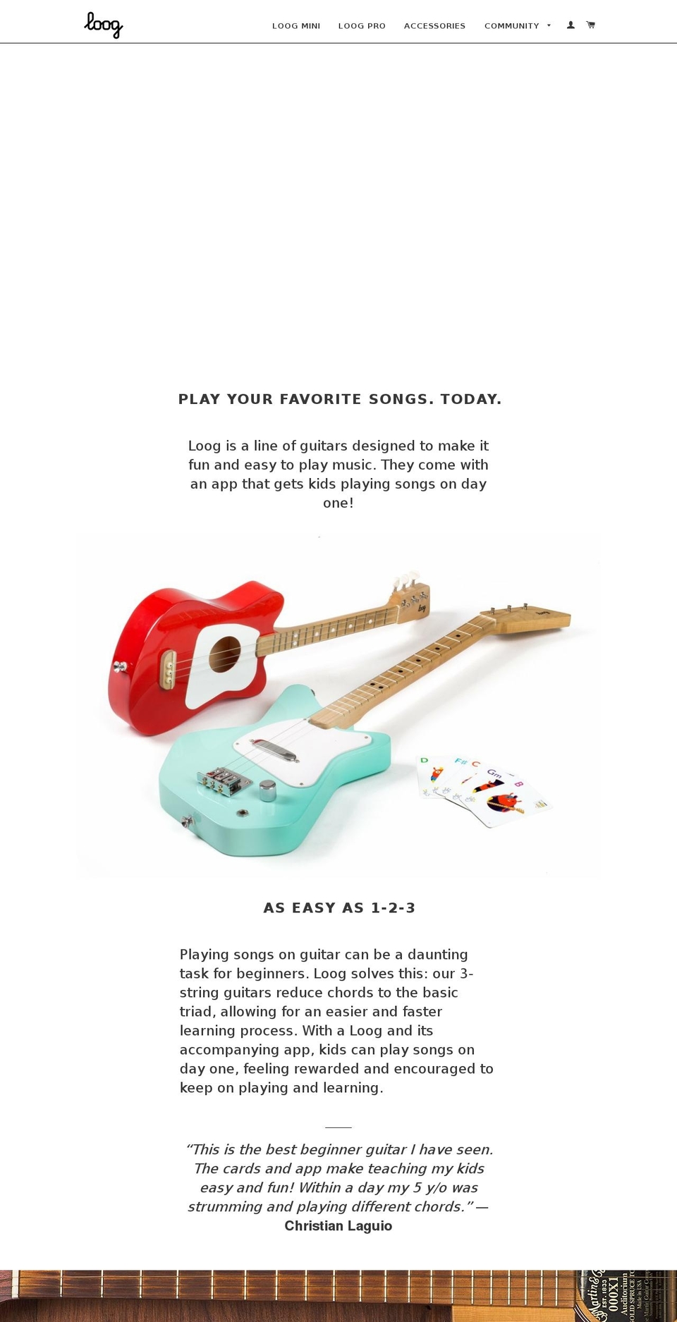 loogguitar.com — Shopify storefront screenshot