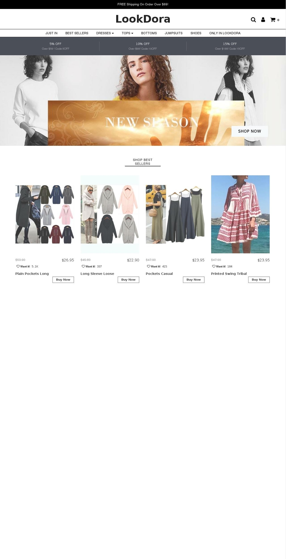 lookdora.com — Shopify storefront screenshot