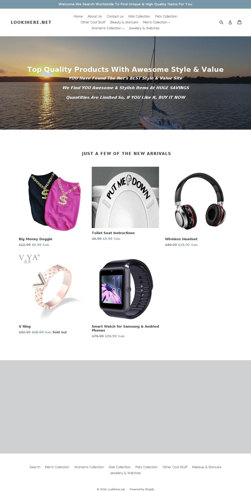 lookihere.net shopify website screenshot