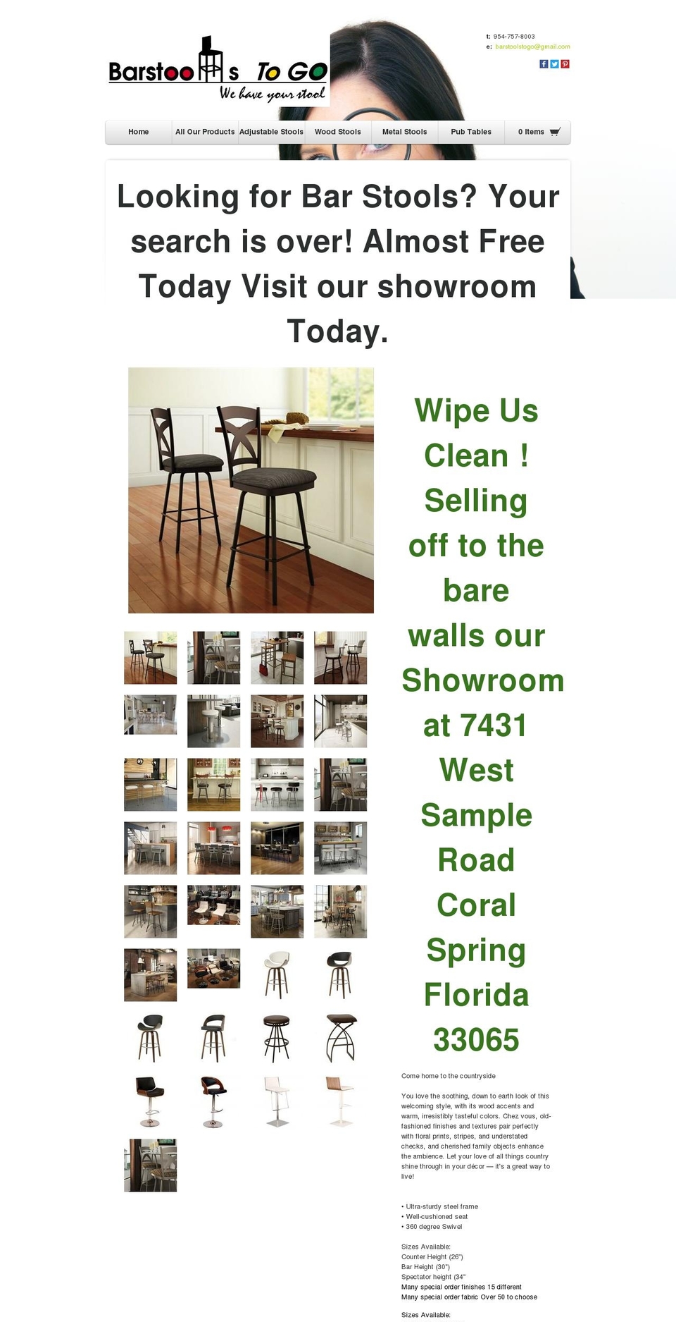 lookingforbarstools.com — Shopify storefront screenshot