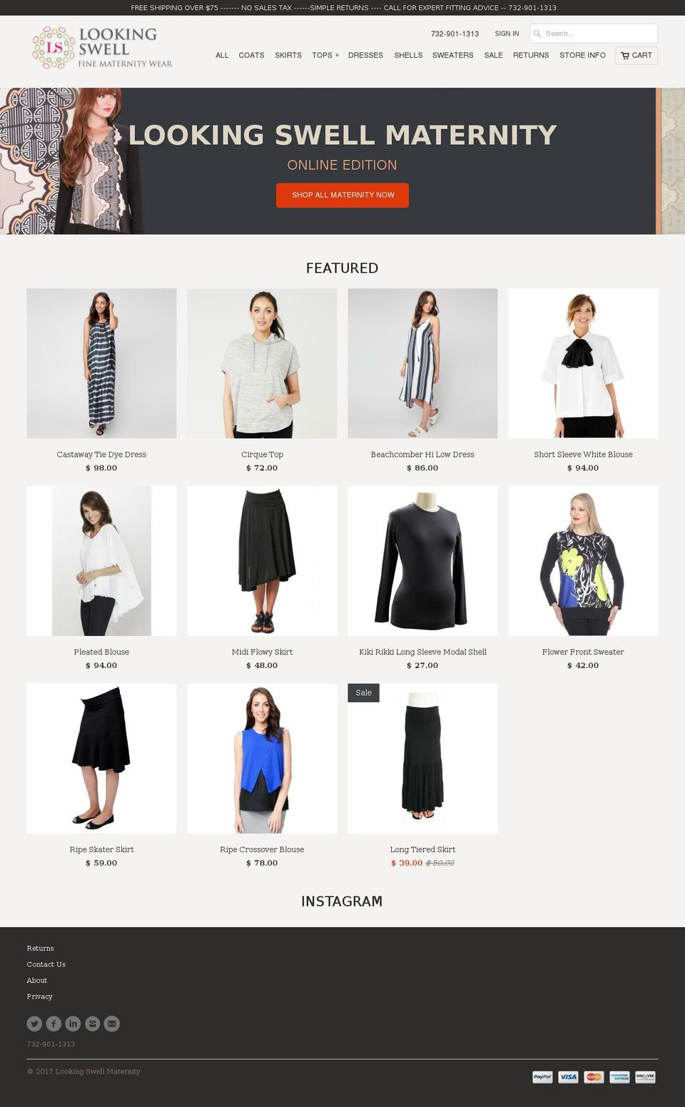 lookingswellmaternity.com shopify website screenshot