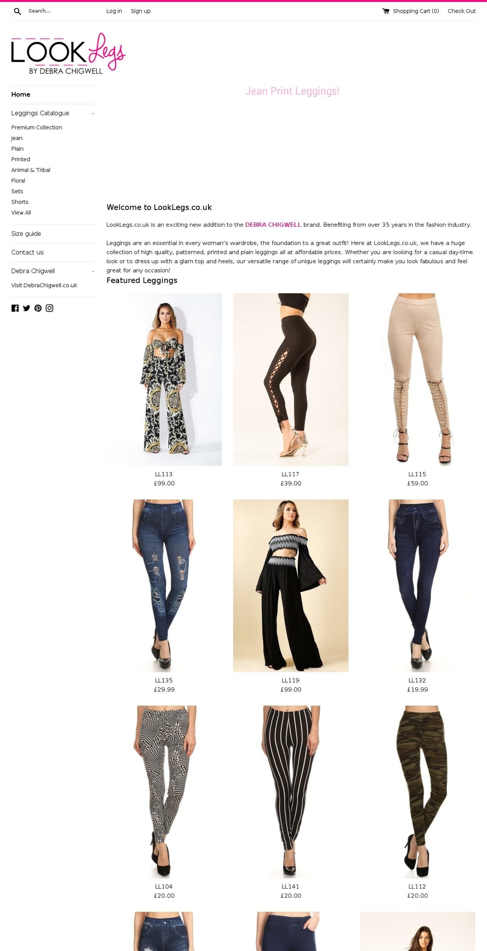 looklegs.co.uk shopify website screenshot