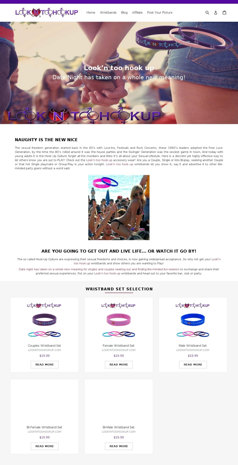 lookntoohookup.com — Shopify storefront screenshot