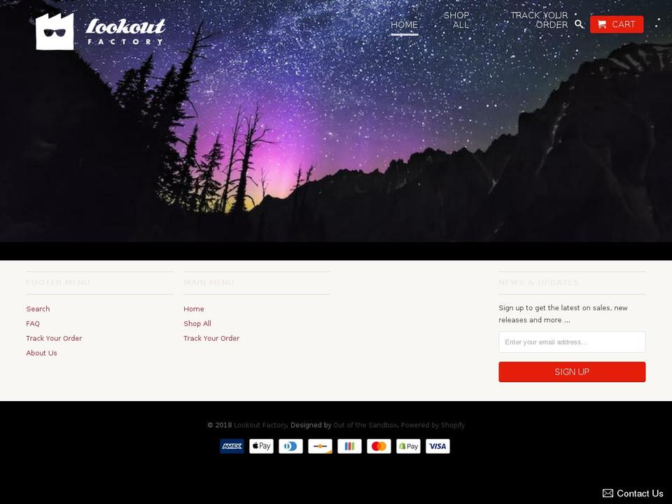 lookoutfactory.com — Shopify storefront screenshot