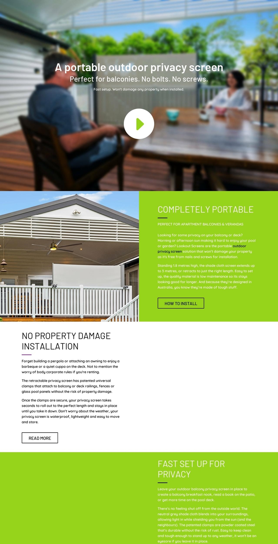 lookoutscreens.com.au shopify website screenshot