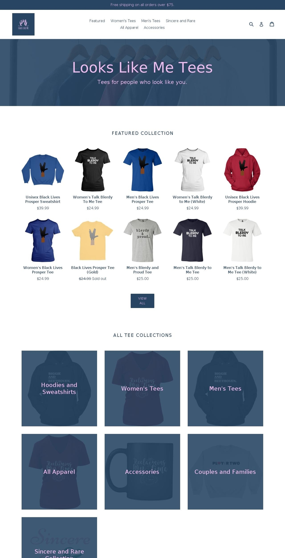 lookslikemellc.com — Shopify storefront screenshot