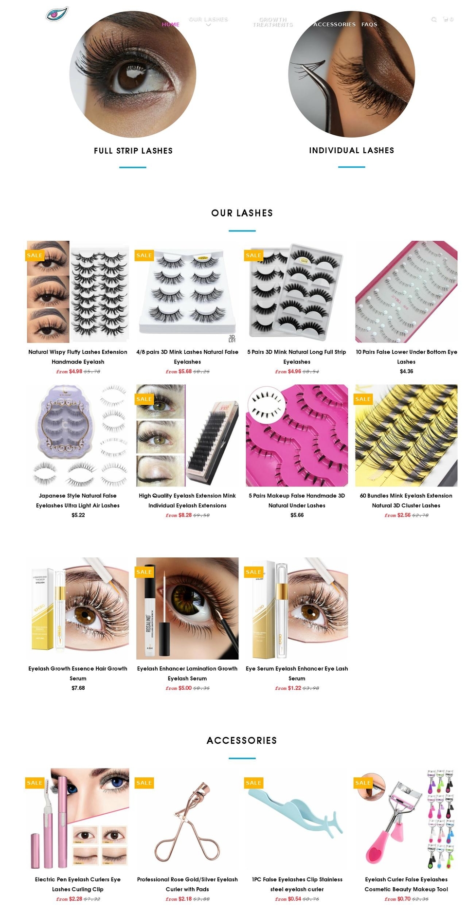 looktwicelashes.com shopify website screenshot