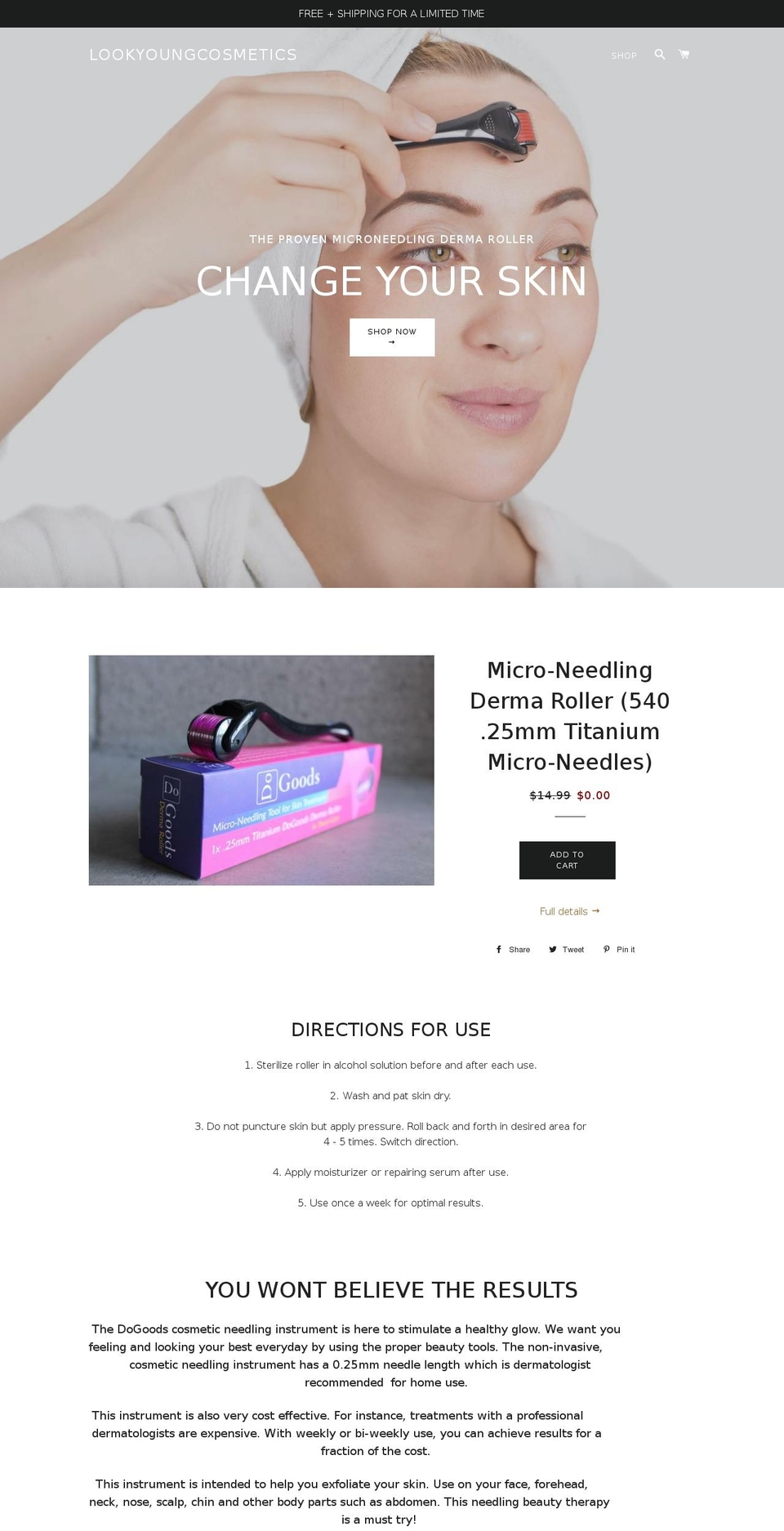lookyoungcosmetics.com — Shopify storefront screenshot