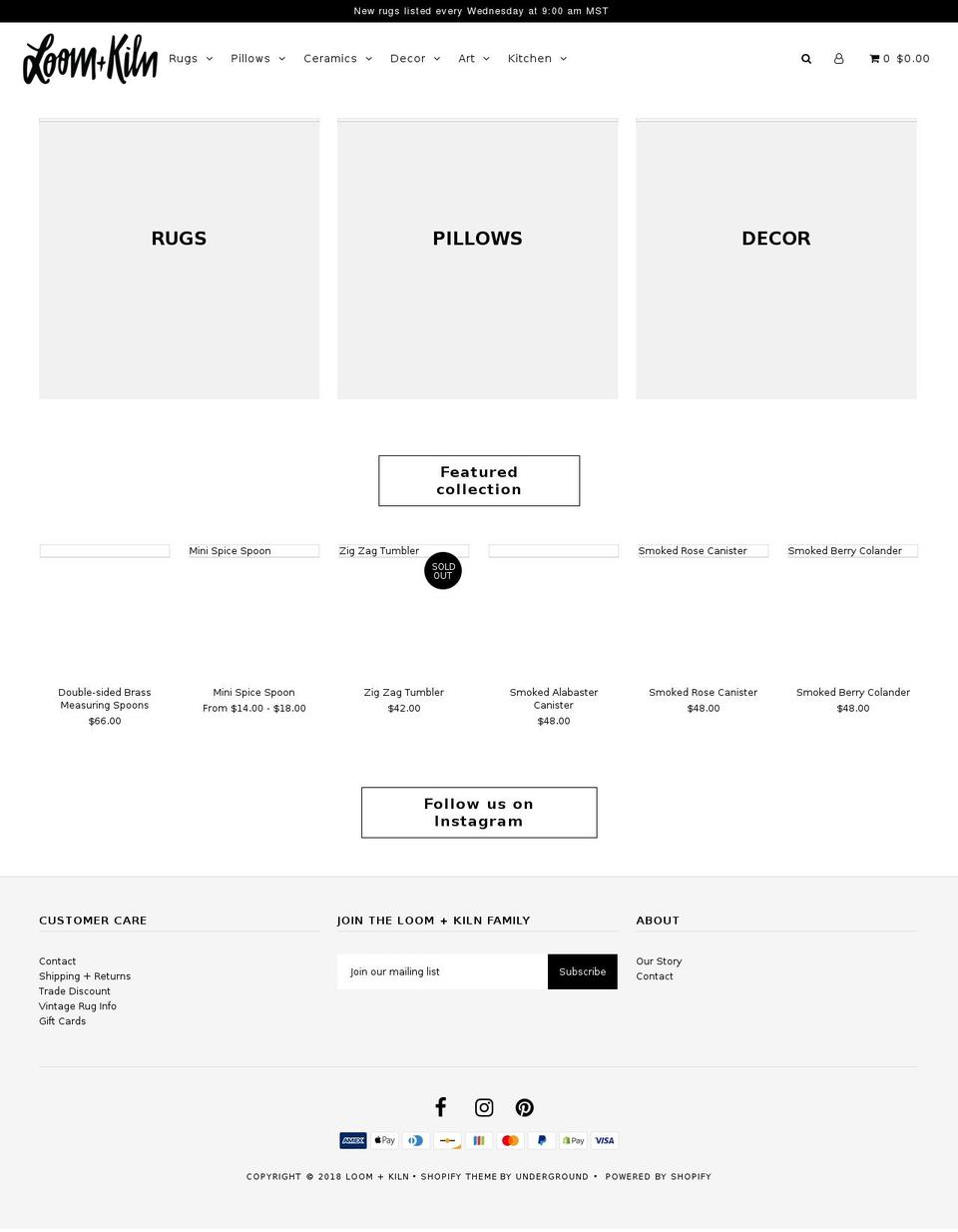 loomandkiln.com shopify website screenshot