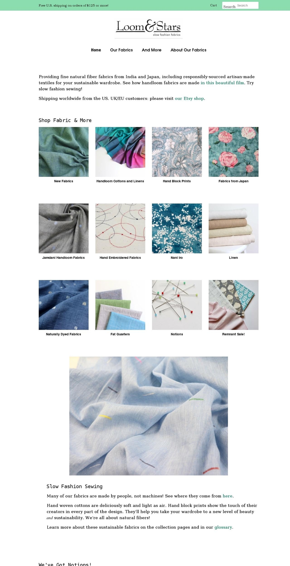 loomandstars.com shopify website screenshot