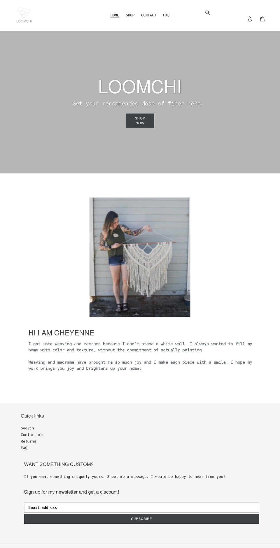 loomchi.com shopify website screenshot