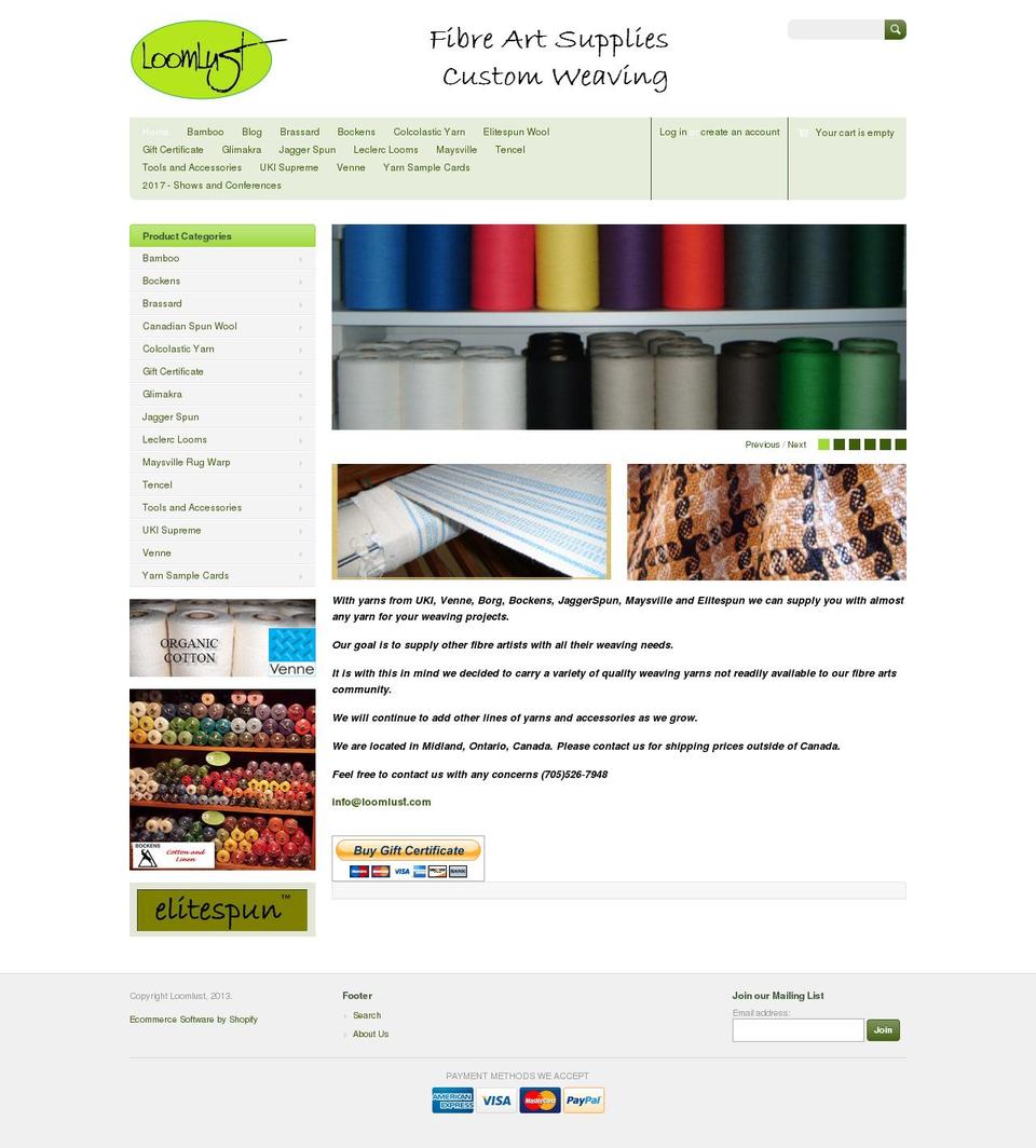 loomlust.com shopify website screenshot