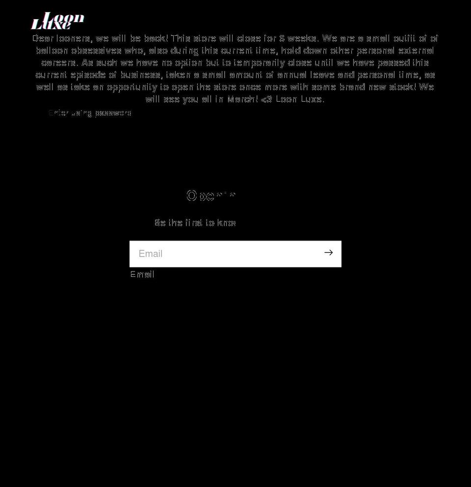 loon.luxe shopify website screenshot