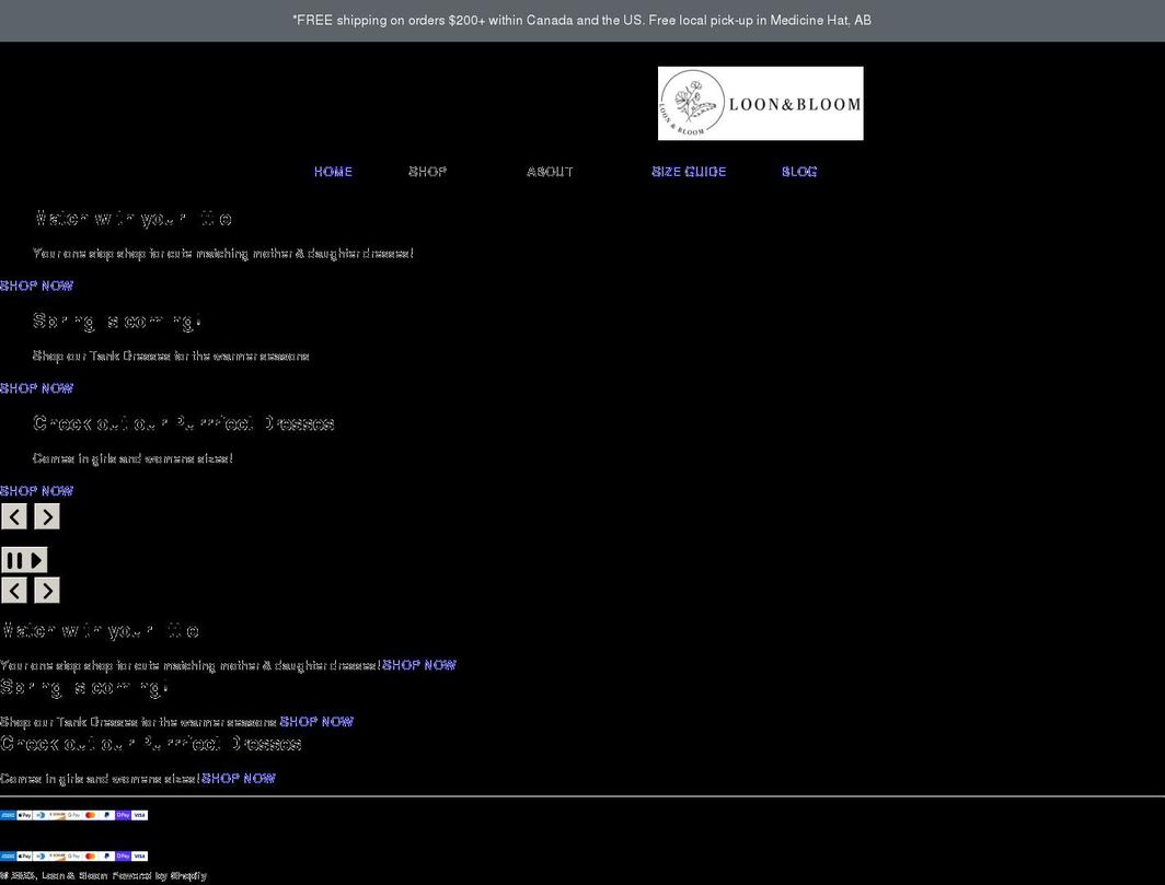 loonandbloom.com shopify website screenshot
