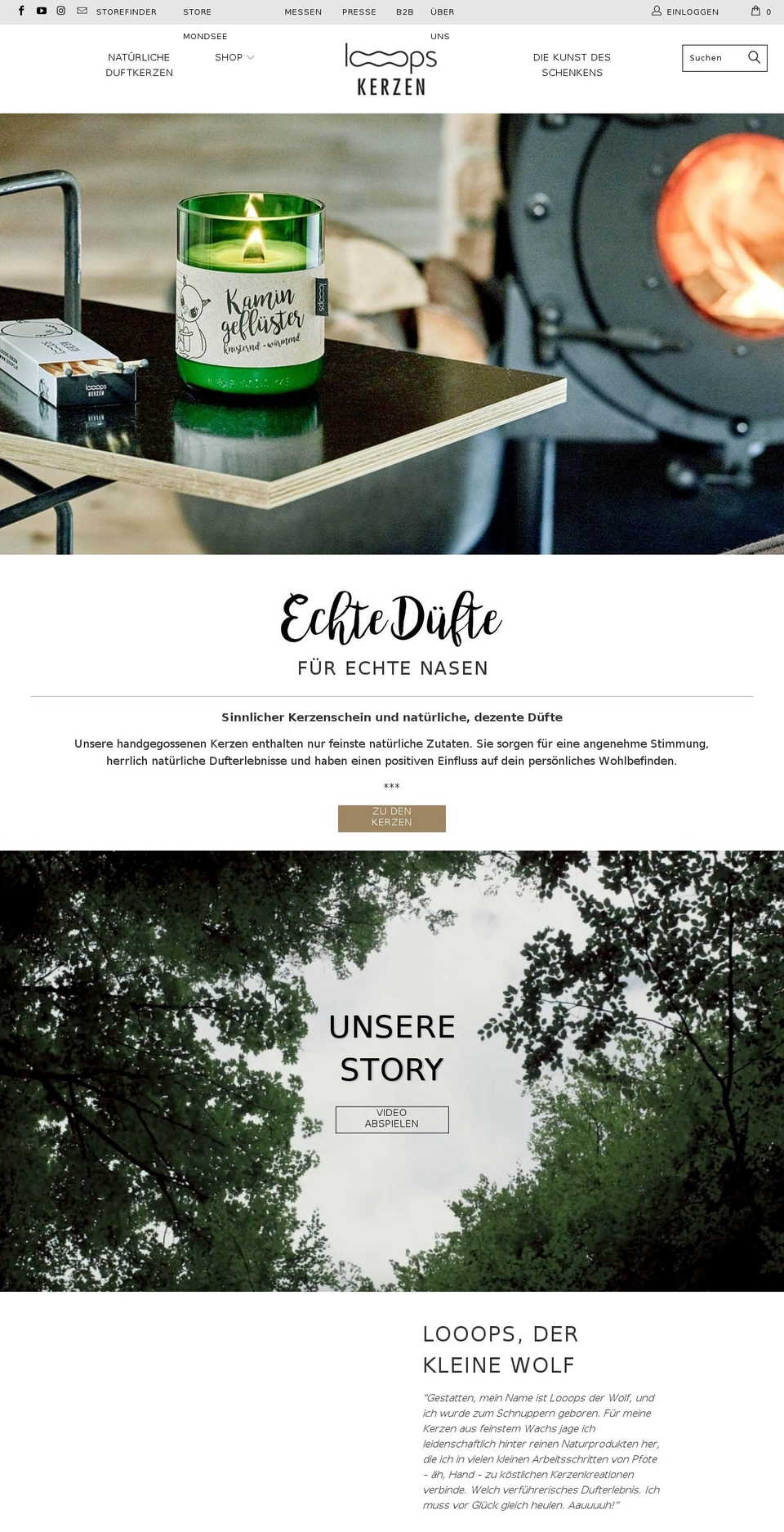 looopskerzen.com shopify website screenshot