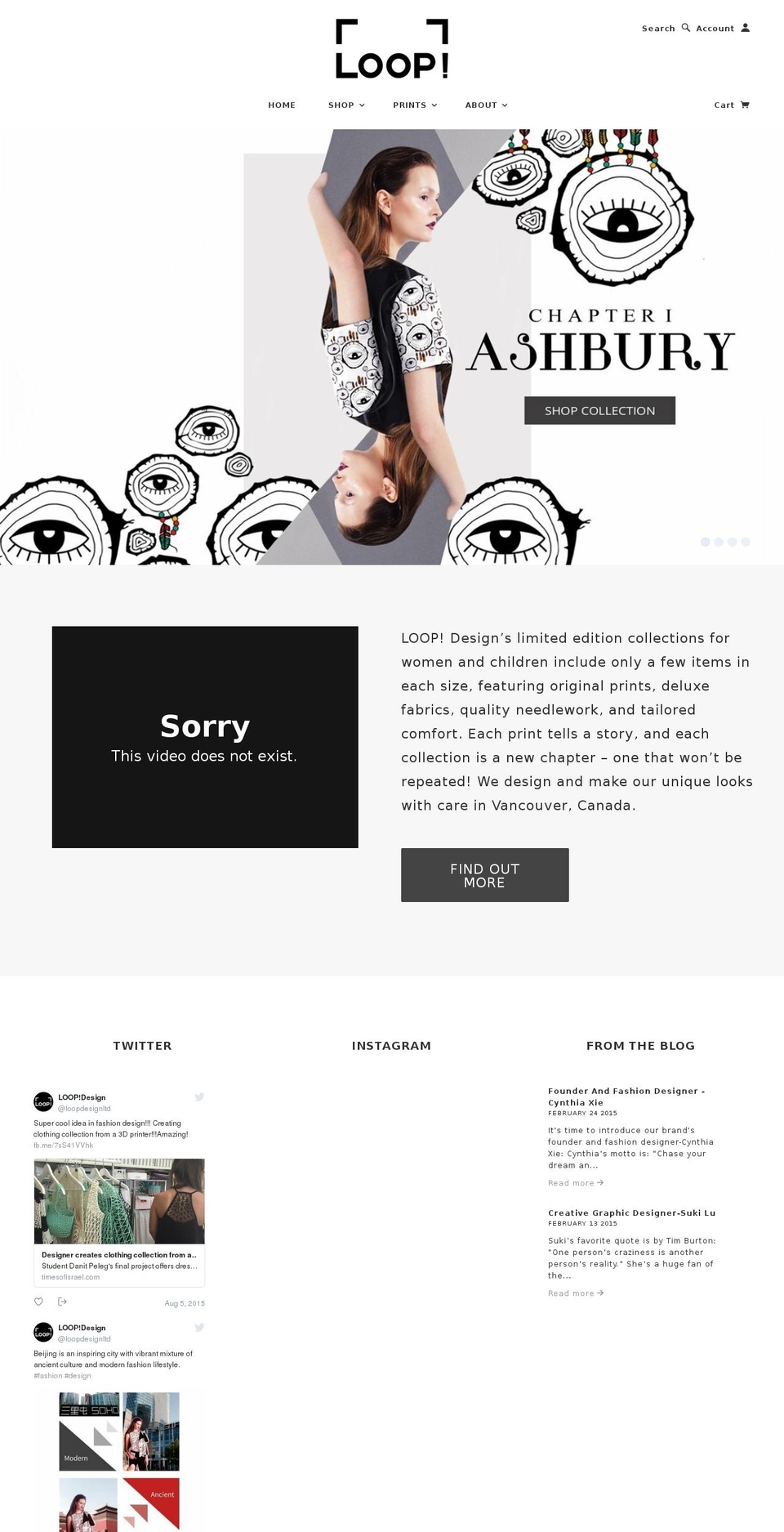 loopdesign.ca shopify website screenshot
