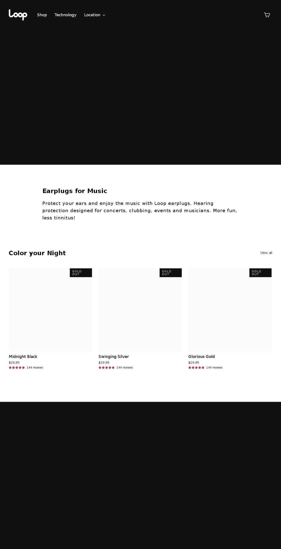 loopearplugs.com shopify website screenshot