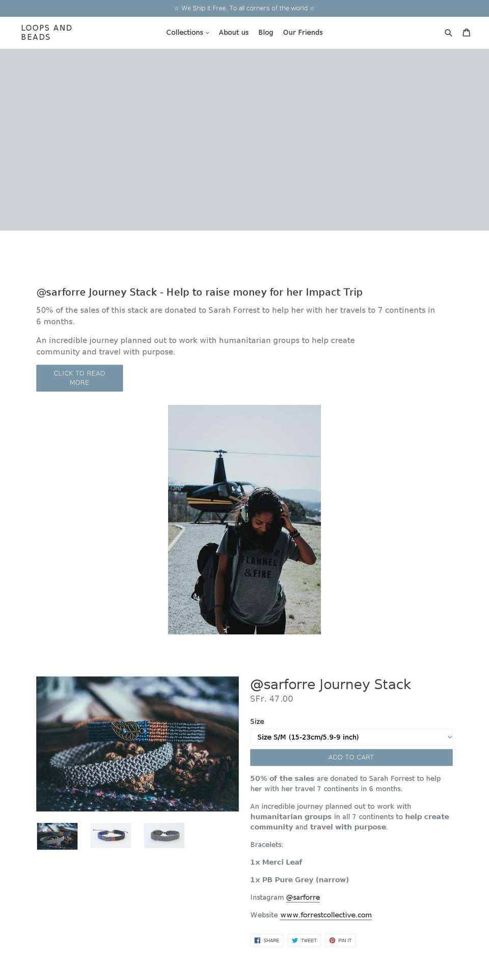 loopsandbeads.com shopify website screenshot