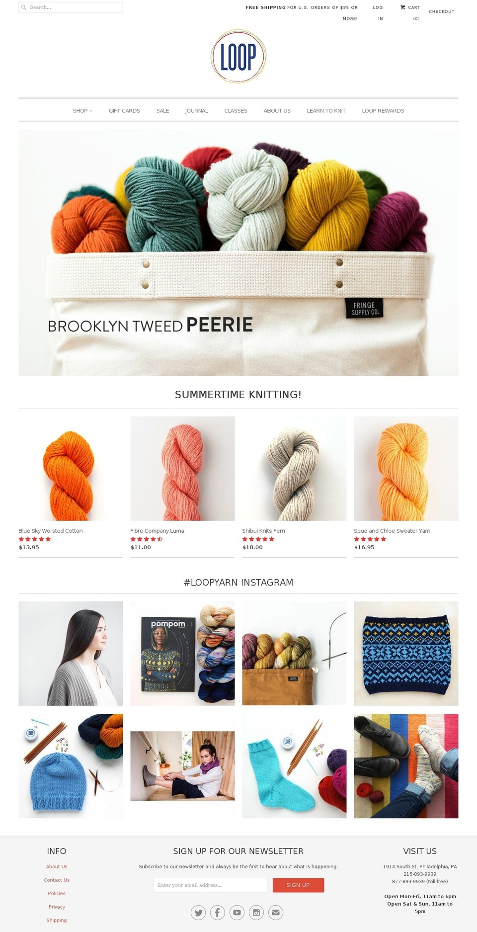 loopyarns.com — Shopify storefront screenshot