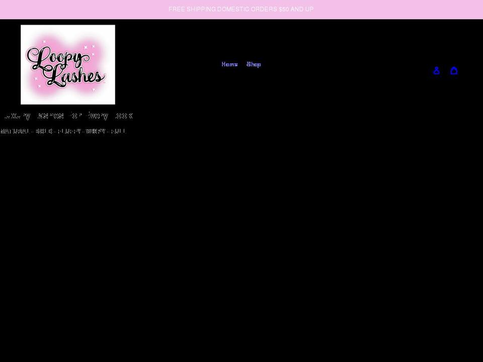 loopylashes.com shopify website screenshot