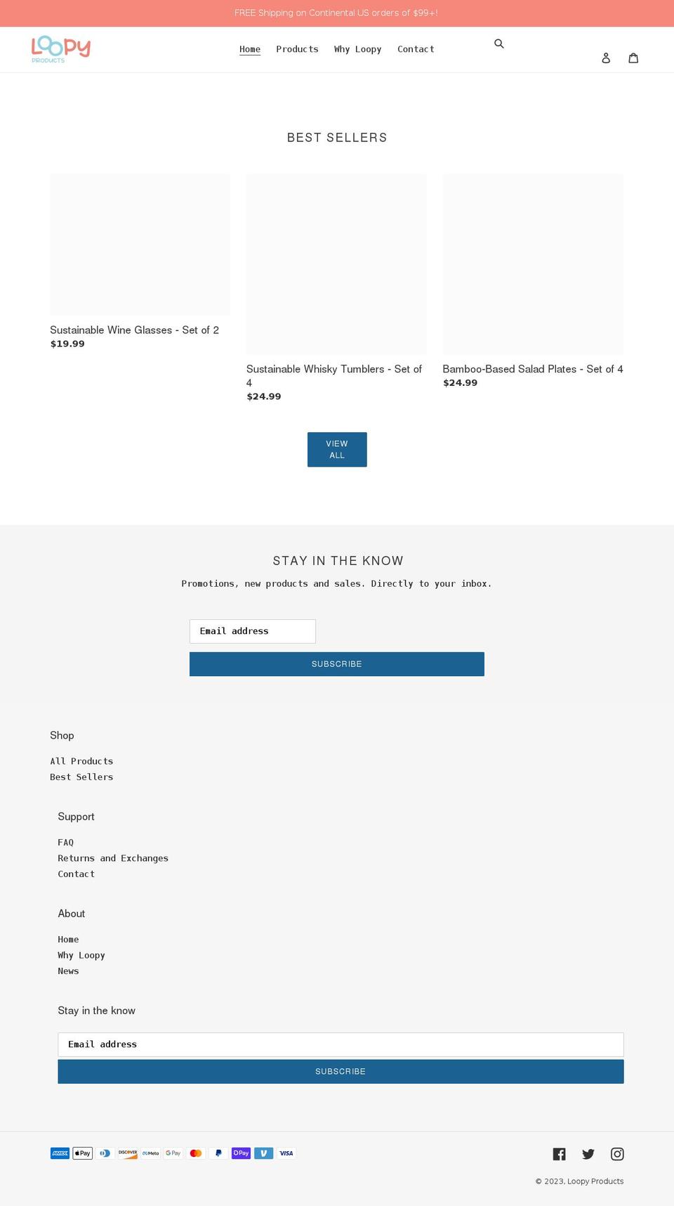 loopyproducts.com shopify website screenshot