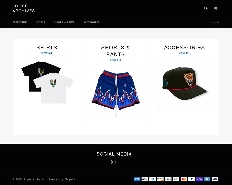 loosearchives.com shopify website screenshot