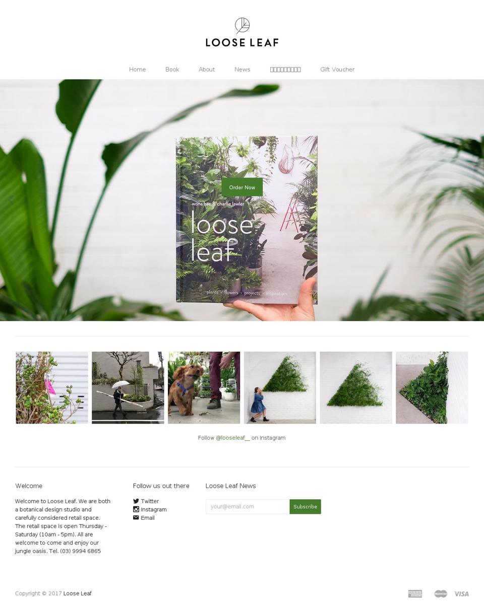 looseleaf-store.com shopify website screenshot
