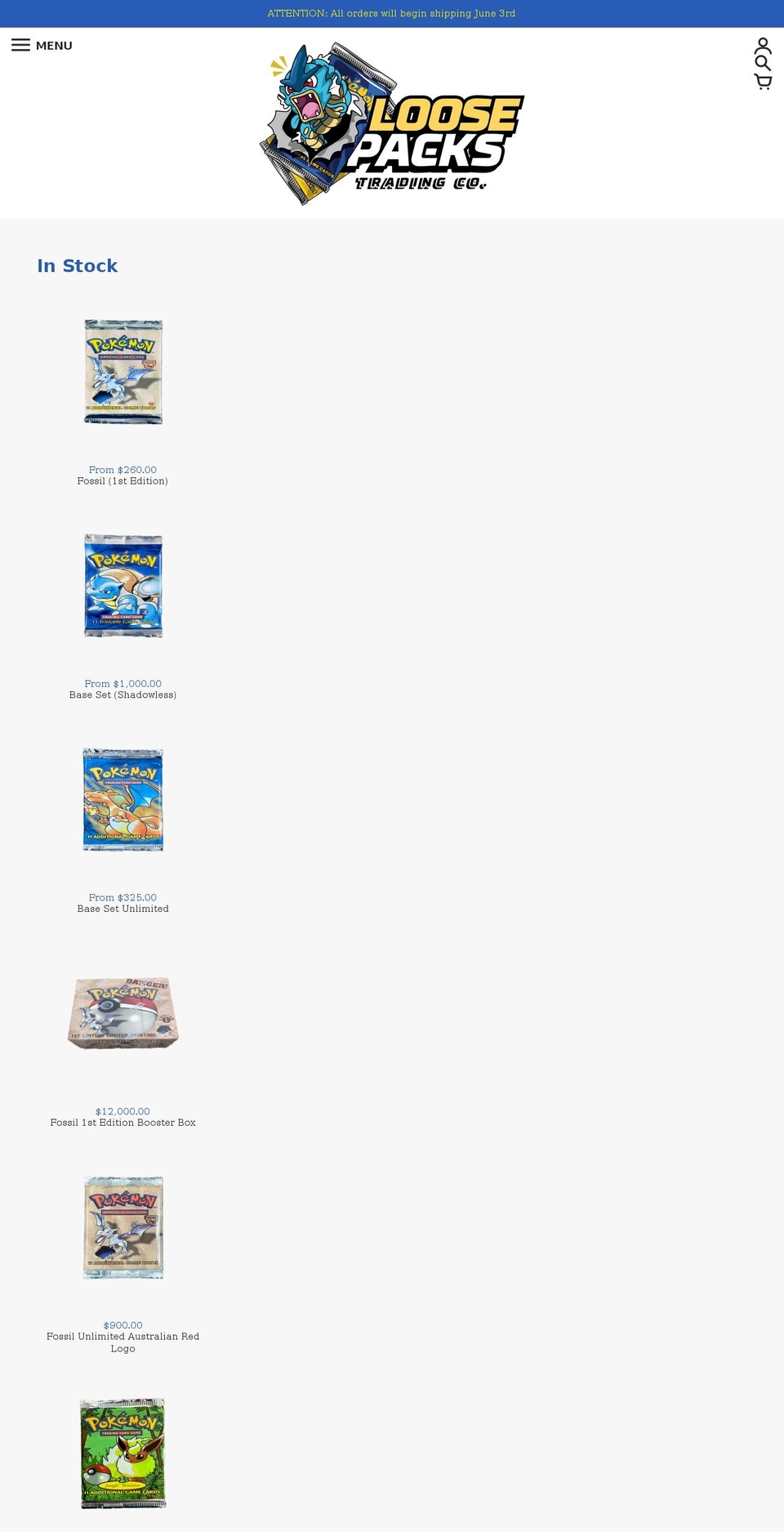 loosepacks.com shopify website screenshot