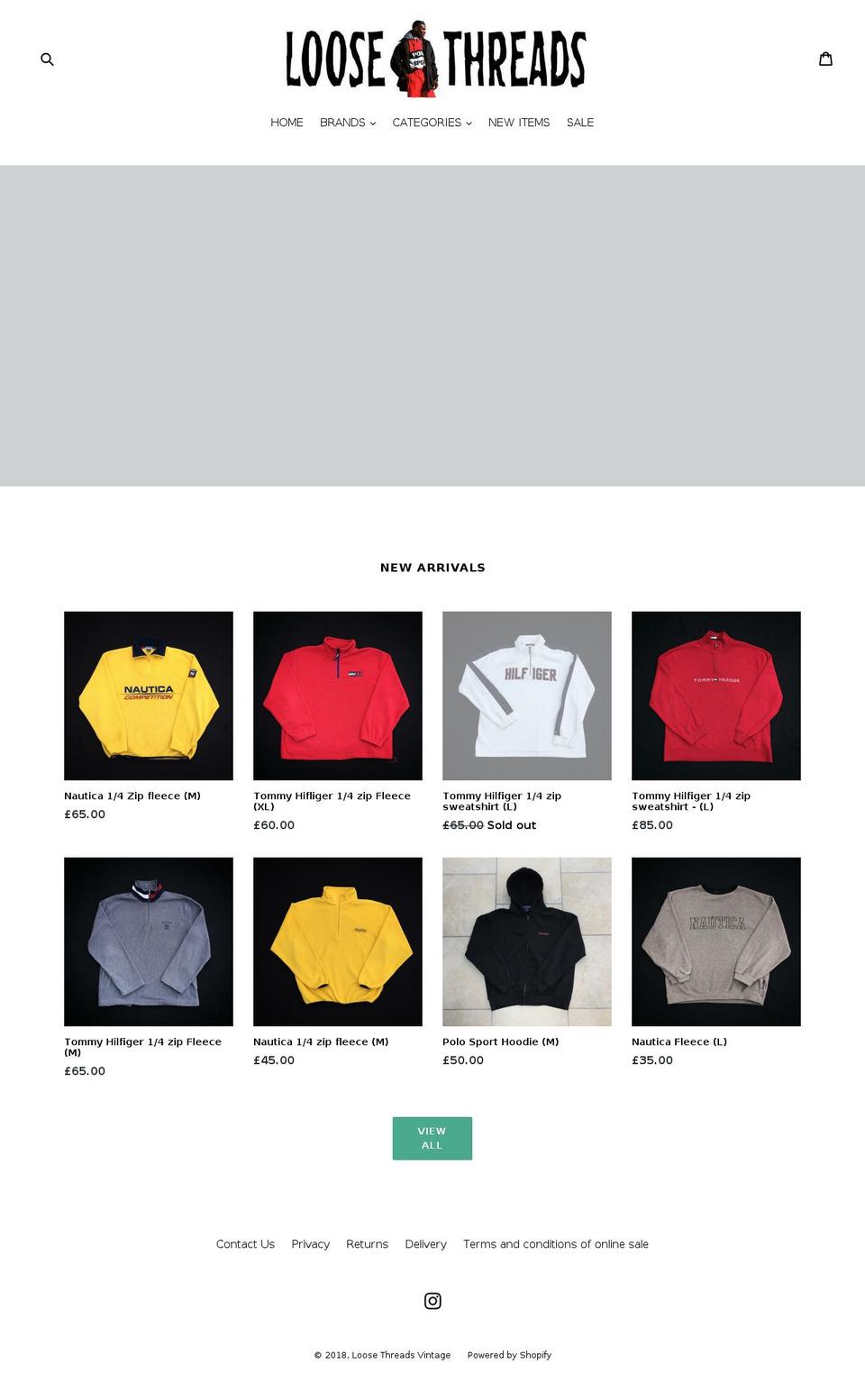 loosethreadsvintage.co.uk shopify website screenshot