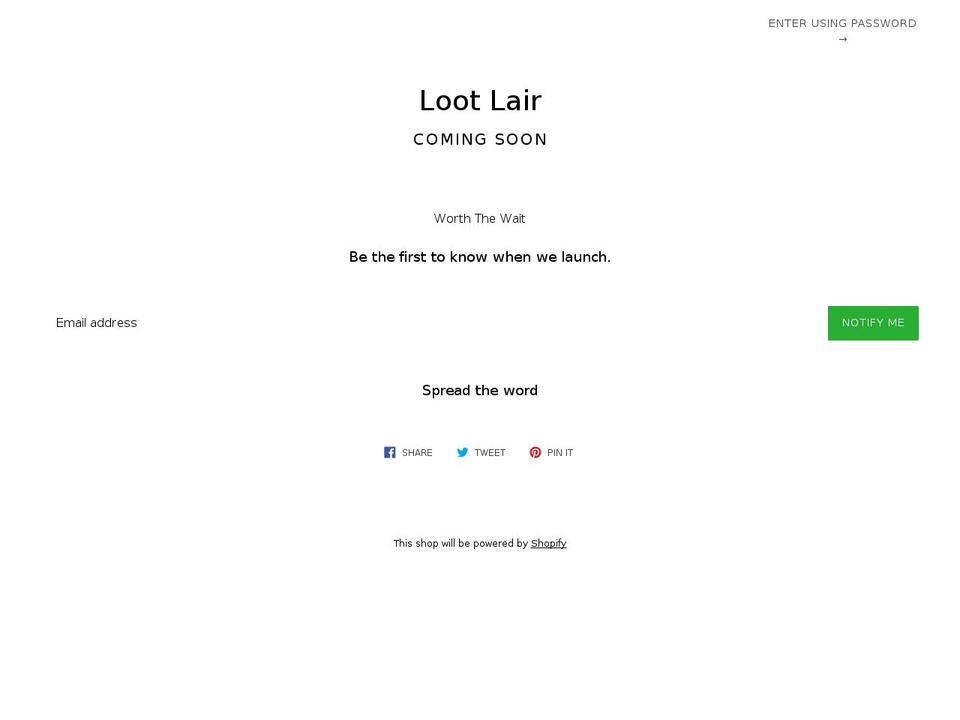 lootlair.com — Shopify storefront screenshot
