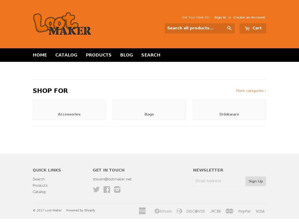 lootmaker.net shopify website screenshot