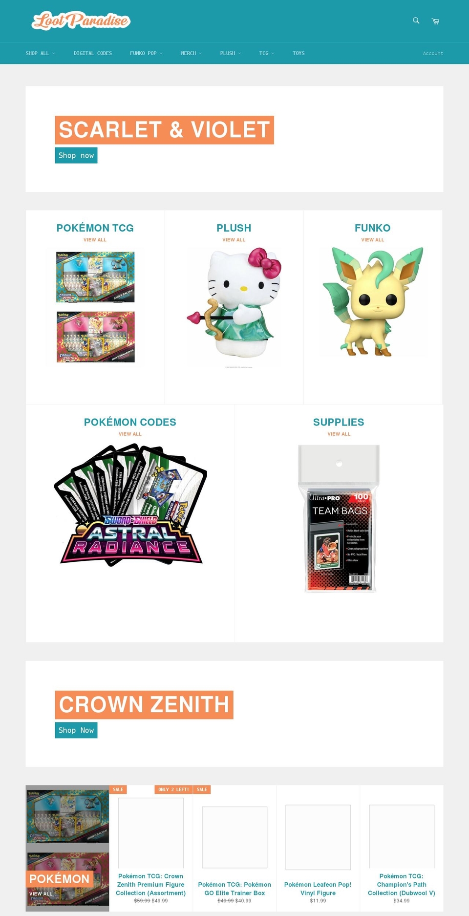lootparadise.com shopify website screenshot
