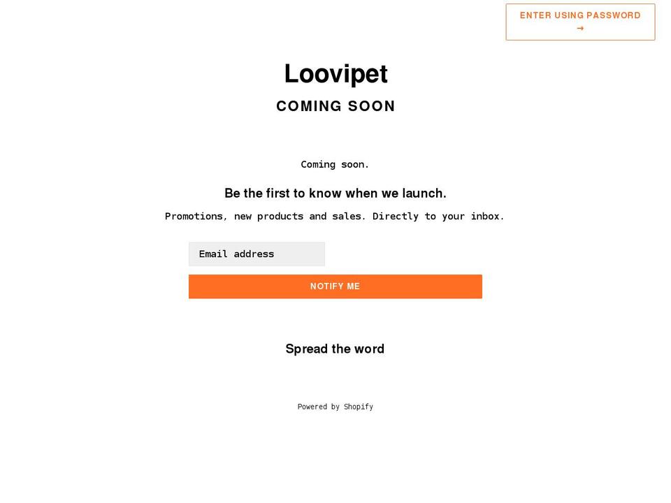 loovipet.myshopify.com shopify website screenshot