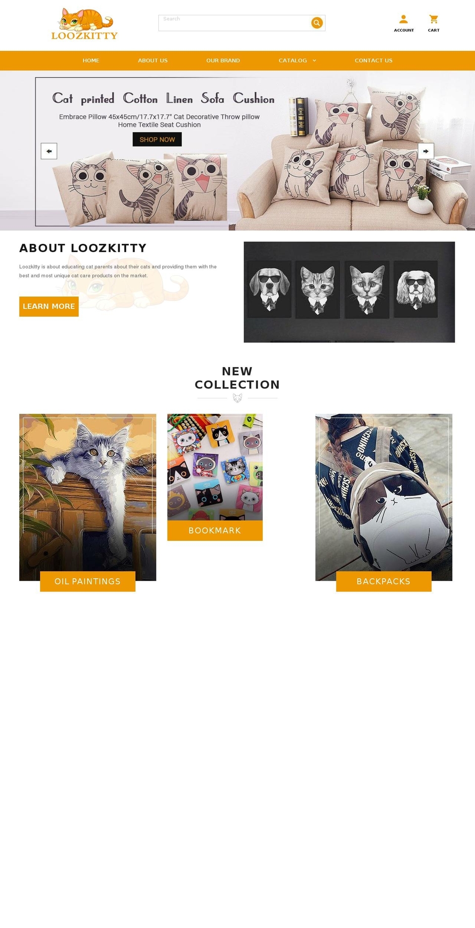 Vertex Dimension Shopify theme site example loozkitty.com