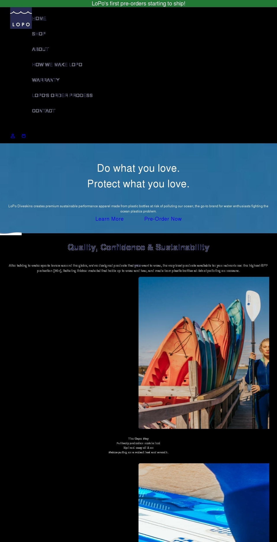 lopodiveskins.com shopify website screenshot