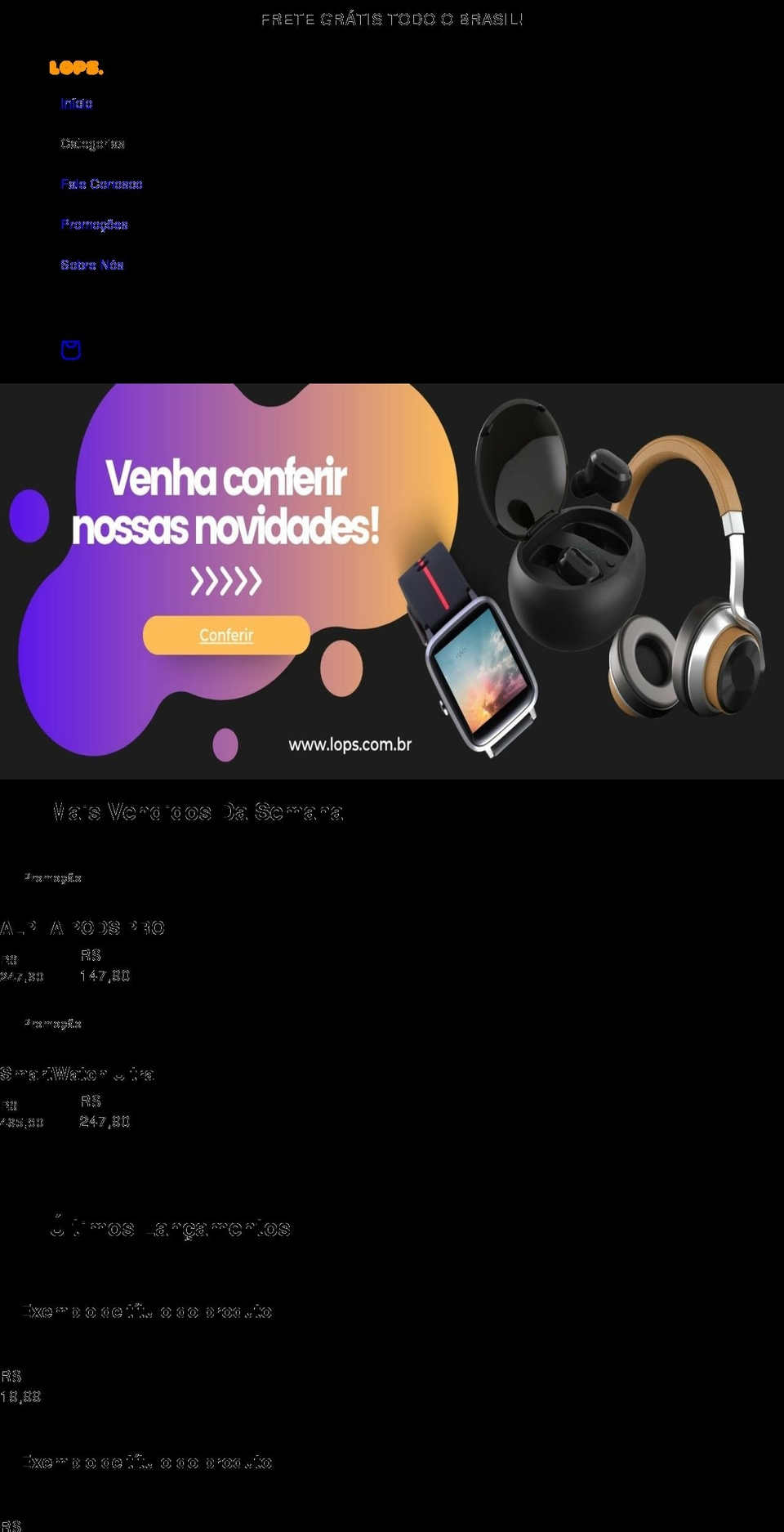 lops.com.br shopify website screenshot