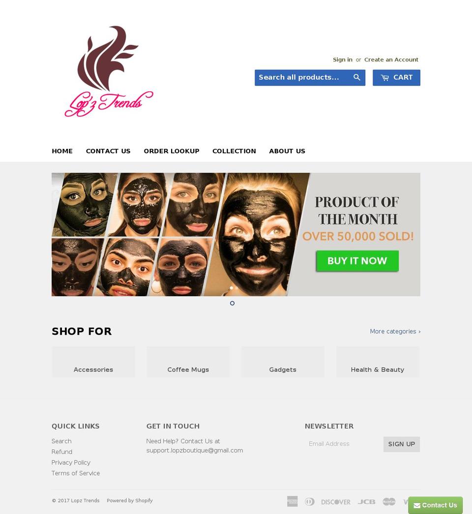 lopzboutique.com shopify website screenshot